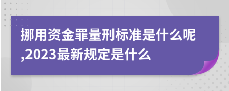 挪用资金罪量刑标准是什么呢,2023最新规定是什么