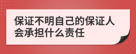 保证不明自己的保证人会承担什么责任