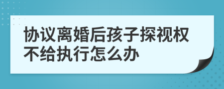 协议离婚后孩子探视权不给执行怎么办