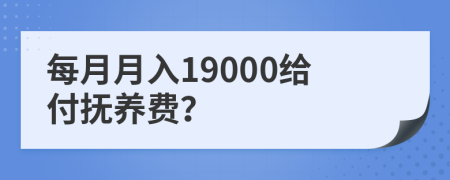 每月月入19000给付抚养费？
