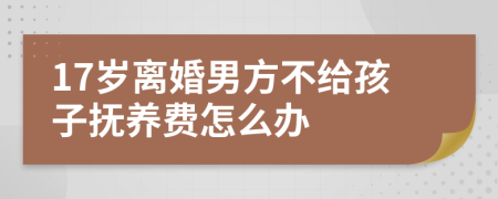 17岁离婚男方不给孩子抚养费怎么办