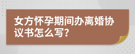 女方怀孕期间办离婚协议书怎么写？