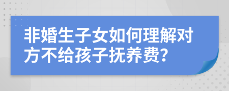 非婚生子女如何理解对方不给孩子抚养费？