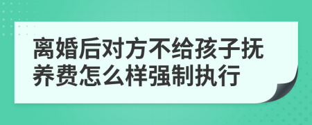 离婚后对方不给孩子抚养费怎么样强制执行