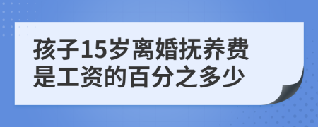 孩子15岁离婚抚养费是工资的百分之多少