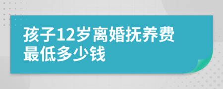 孩子12岁离婚抚养费最低多少钱