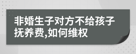 非婚生子对方不给孩子抚养费,如何维权