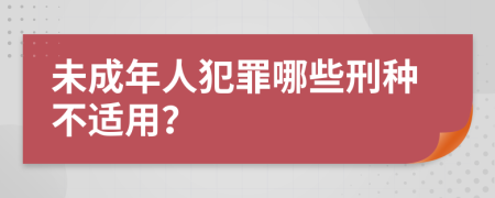 未成年人犯罪哪些刑种不适用？