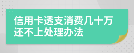 信用卡透支消费几十万还不上处理办法