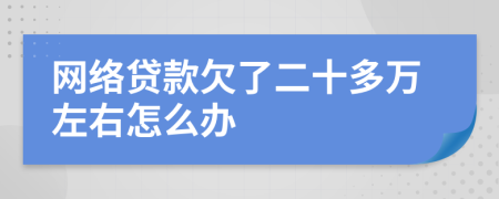 网络贷款欠了二十多万左右怎么办