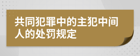 共同犯罪中的主犯中间人的处罚规定