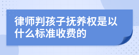 律师判孩子抚养权是以什么标准收费的