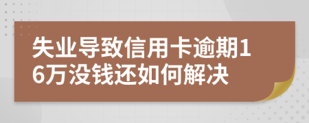 失业导致信用卡逾期16万没钱还如何解决