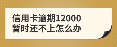 信用卡逾期12000暂时还不上怎么办