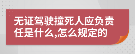 无证驾驶撞死人应负责任是什么,怎么规定的