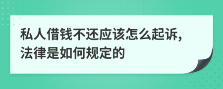 私人借钱不还应该怎么起诉,法律是如何规定的