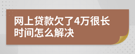 网上贷款欠了4万很长时间怎么解决