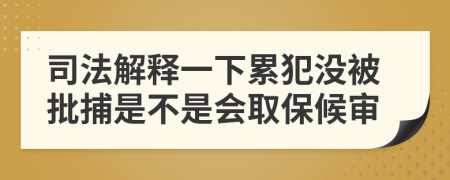 司法解释一下累犯没被批捕是不是会取保候审