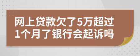 网上贷款欠了5万超过1个月了银行会起诉吗