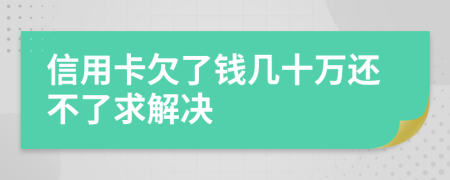信用卡欠了钱几十万还不了求解决