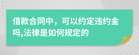 借款合同中，可以约定违约金吗,法律是如何规定的