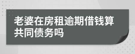 老婆在房租逾期借钱算共同债务吗