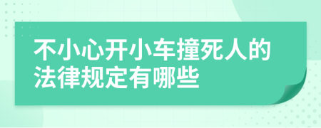 不小心开小车撞死人的法律规定有哪些