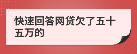 快速回答网贷欠了五十五万的