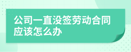 公司一直没签劳动合同应该怎么办