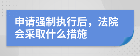 申请强制执行后，法院会采取什么措施