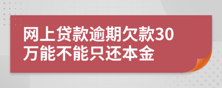 网上贷款逾期欠款30万能不能只还本金