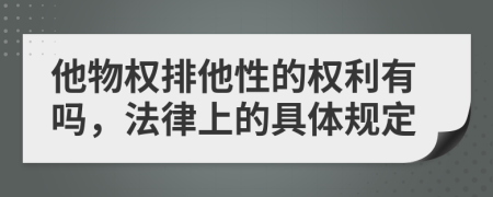 他物权排他性的权利有吗，法律上的具体规定