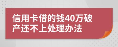 信用卡借的钱40万破产还不上处理办法