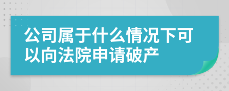 公司属于什么情况下可以向法院申请破产