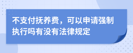 不支付抚养费，可以申请强制执行吗有没有法律规定