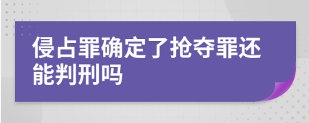 侵占罪确定了抢夺罪还能判刑吗