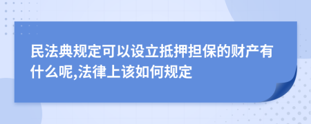 民法典规定可以设立抵押担保的财产有什么呢,法律上该如何规定