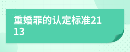 重婚罪的认定标准2113