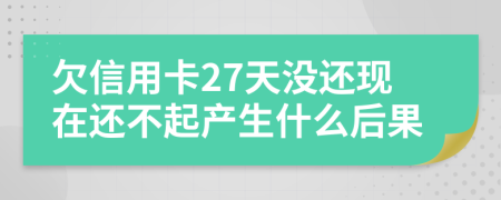 欠信用卡27天没还现在还不起产生什么后果