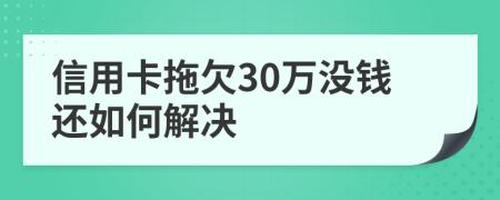 信用卡拖欠30万没钱还如何解决