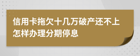 信用卡拖欠十几万破产还不上怎样办理分期停息