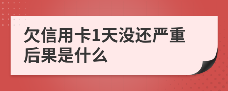 欠信用卡1天没还严重后果是什么