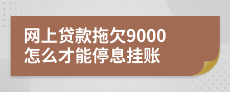 网上贷款拖欠9000怎么才能停息挂账
