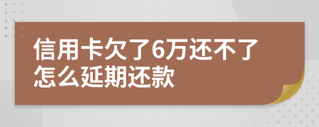 信用卡欠了6万还不了怎么延期还款