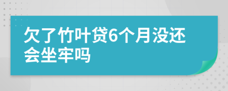 欠了竹叶贷6个月没还会坐牢吗