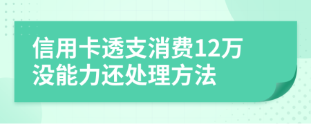 信用卡透支消费12万没能力还处理方法