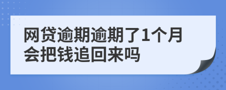 网贷逾期逾期了1个月会把钱追回来吗