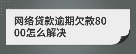 网络贷款逾期欠款8000怎么解决