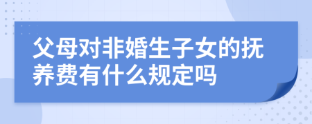 父母对非婚生子女的抚养费有什么规定吗