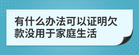 有什么办法可以证明欠款没用于家庭生活